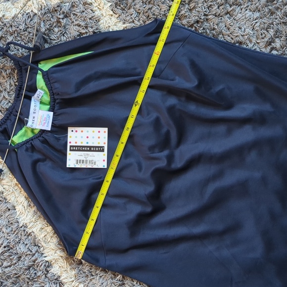 NWT Gretchen Scott Navy and Green Tassel Halter Top With Built in Bra Size XL - Picture 7 of 8